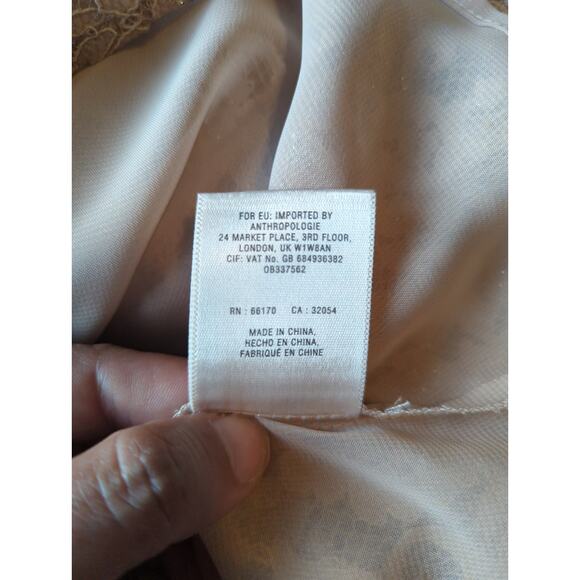 Anthropologie HD in Paris Verga Lace Blouse in Beige / Metallic size 2p - Picture 5 of 5